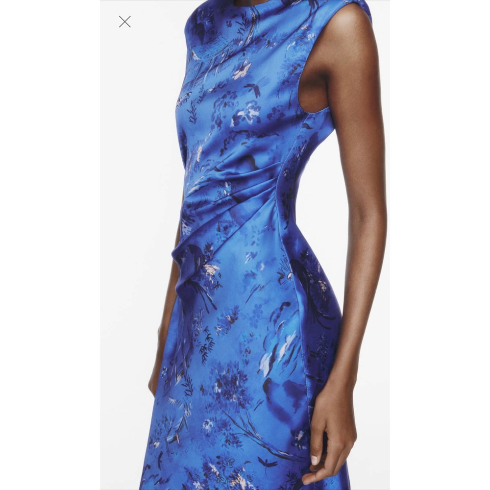 SOLD NWT ZARA Satin Effect Maxi Dress - Picture 3 of 10